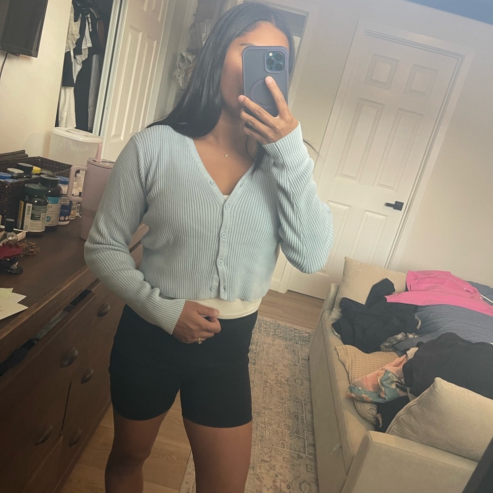 Light Blue Cardigan Sweater